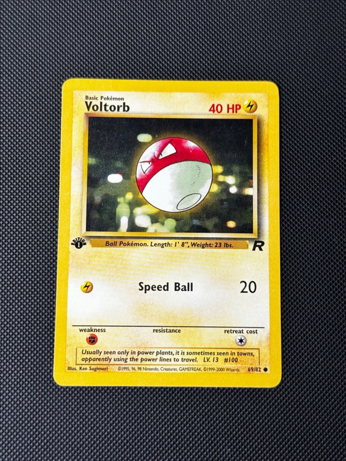 Voltorb 69/82 1st Edition Pokémon Card Team Rocket Common WOTC NM0