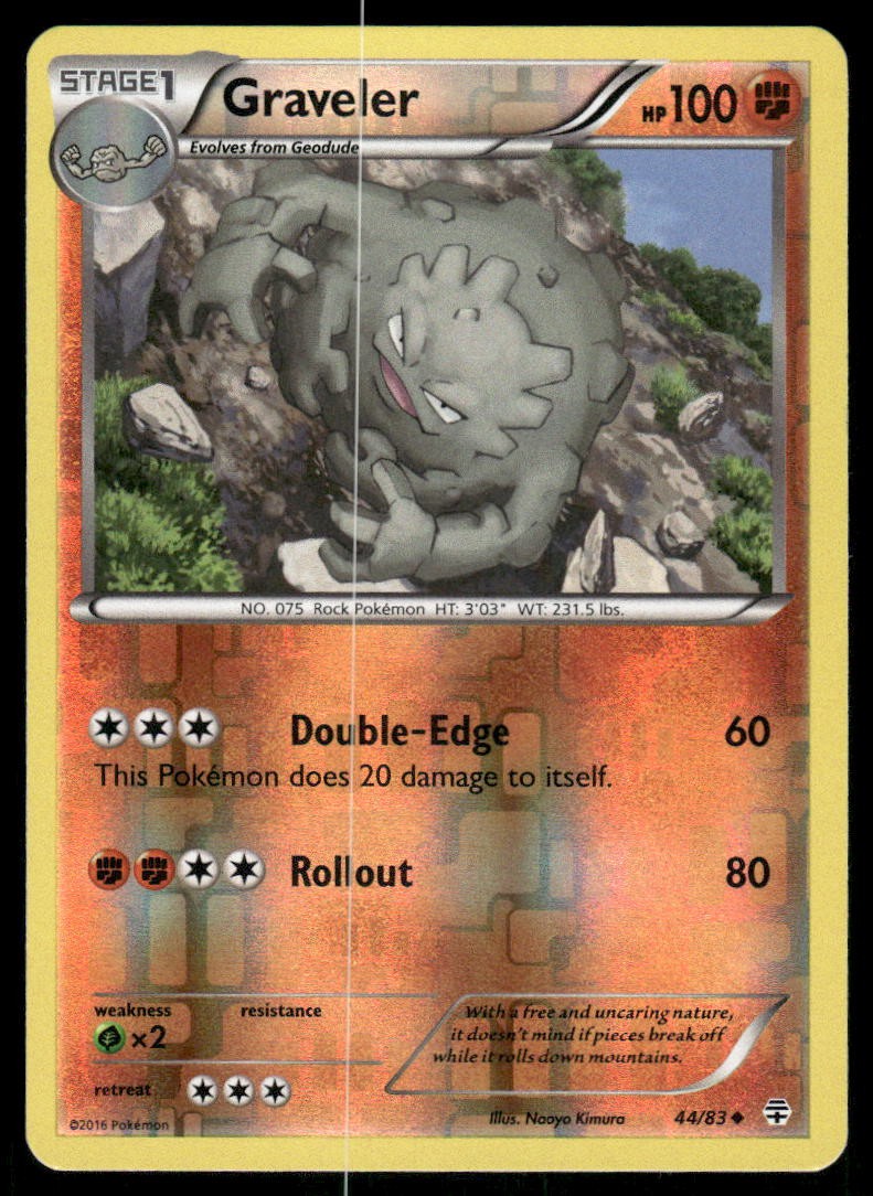 Pokemon Cards Graveler 44/83 Reverse Holo Generations NM0