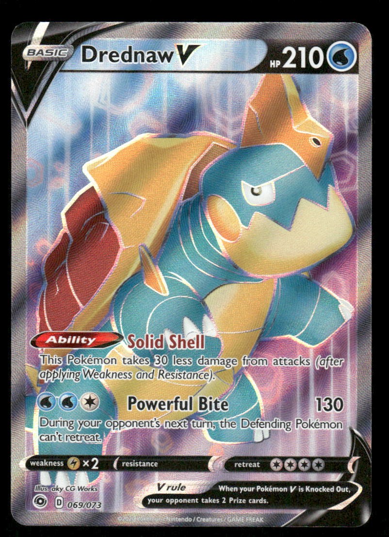 Pokemon Cards Drednaw V 069/073 Champion's Path Rare Ultra NM0