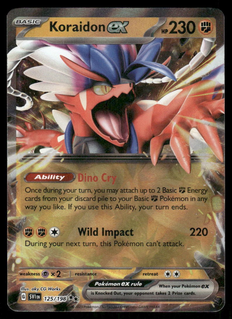Pokemon Cards Koraidon ex 125/198 Scarlet & Violet Double Rare NM0