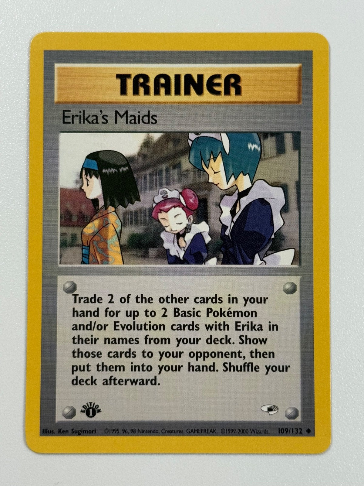 Pokémon Cards Erika's Maids 109/132 1ST EDITION Gym Heroes WOTC Uncommon0