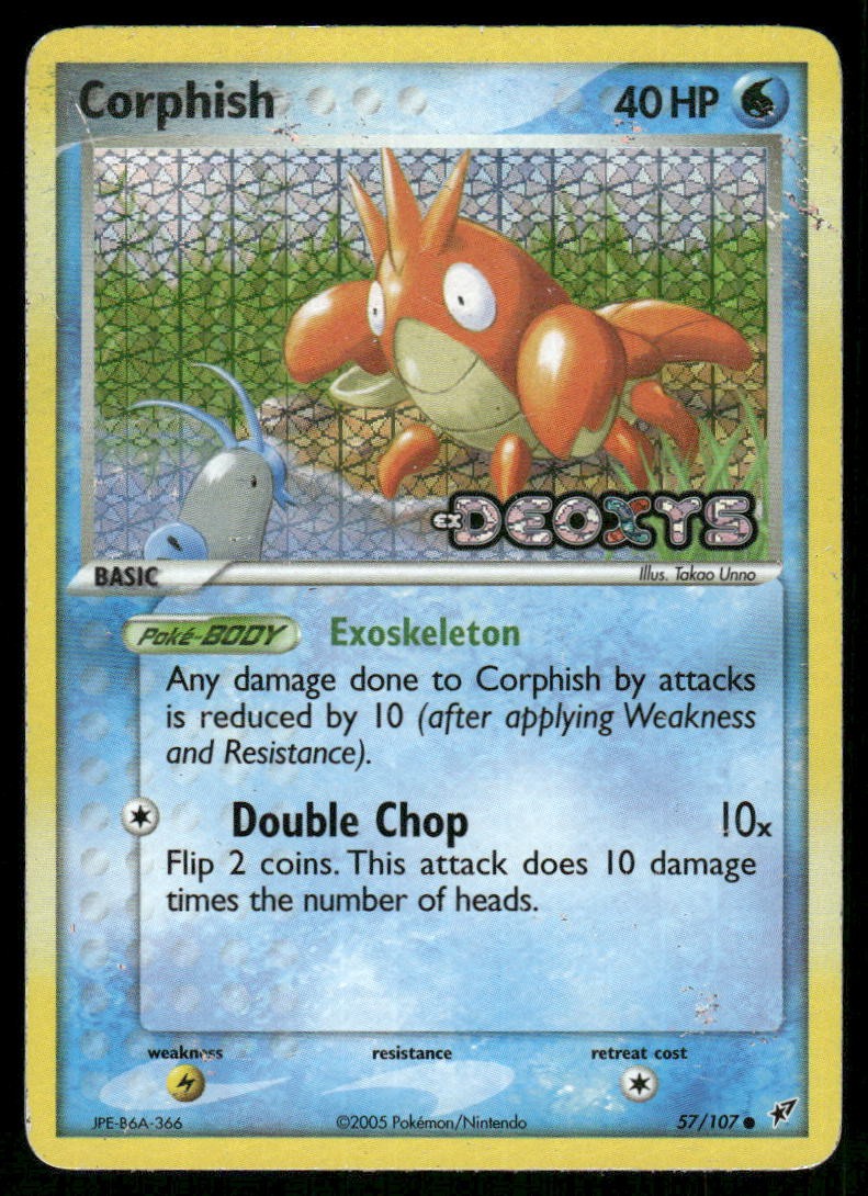Pokemon Cards Corphish 57/107 Deoxys STAMPED Common NM0