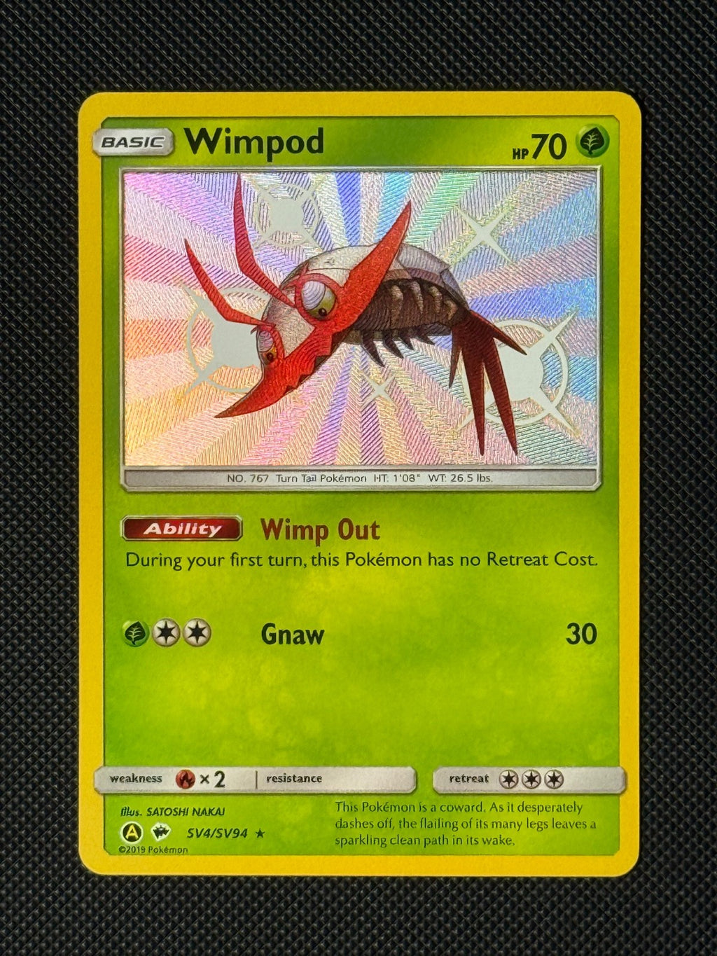Wimpod SV4/SV94 Holo Pokémon Card Hidden Fates Baby Shiny 0