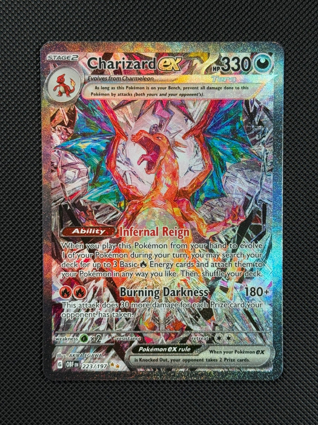 Pokémon Cards Charizard ex 223/197 Obsidian Flames Scarlet & Violet Holo Rare1