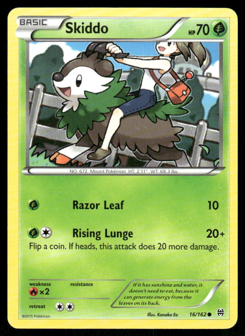 Pokemon Cards Skiddo 16/162 BREAKthrough XY Common NM0