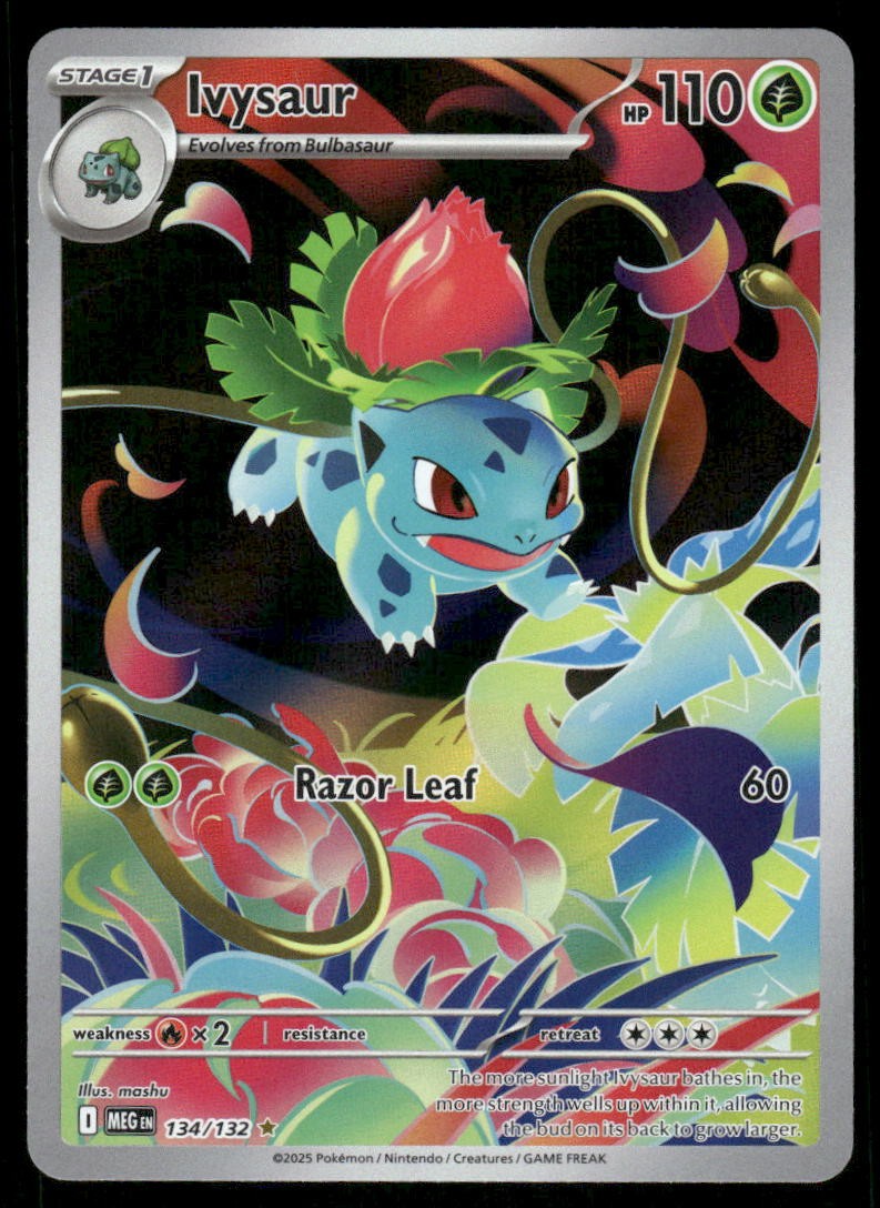 Pokemon Cards Ivysaur 134/132 Mega Evolution Illustration Rare NM *20