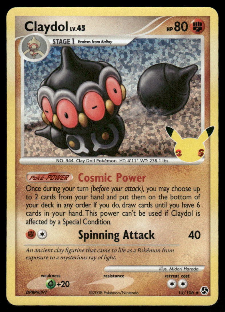 Pokemon Cards Claydol 15/106 Celebrations: Classic Collection holo NM *20