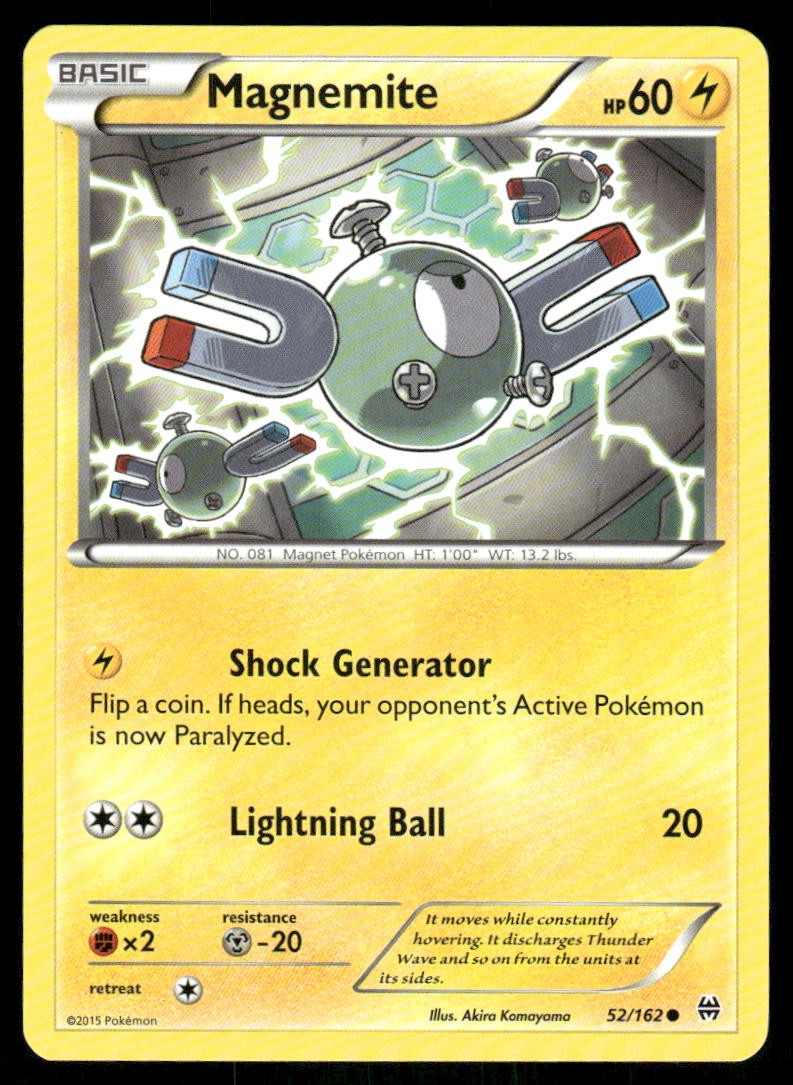 Pokemon Cards Magnemite 52/162 BREAKthrough XY Common NM0