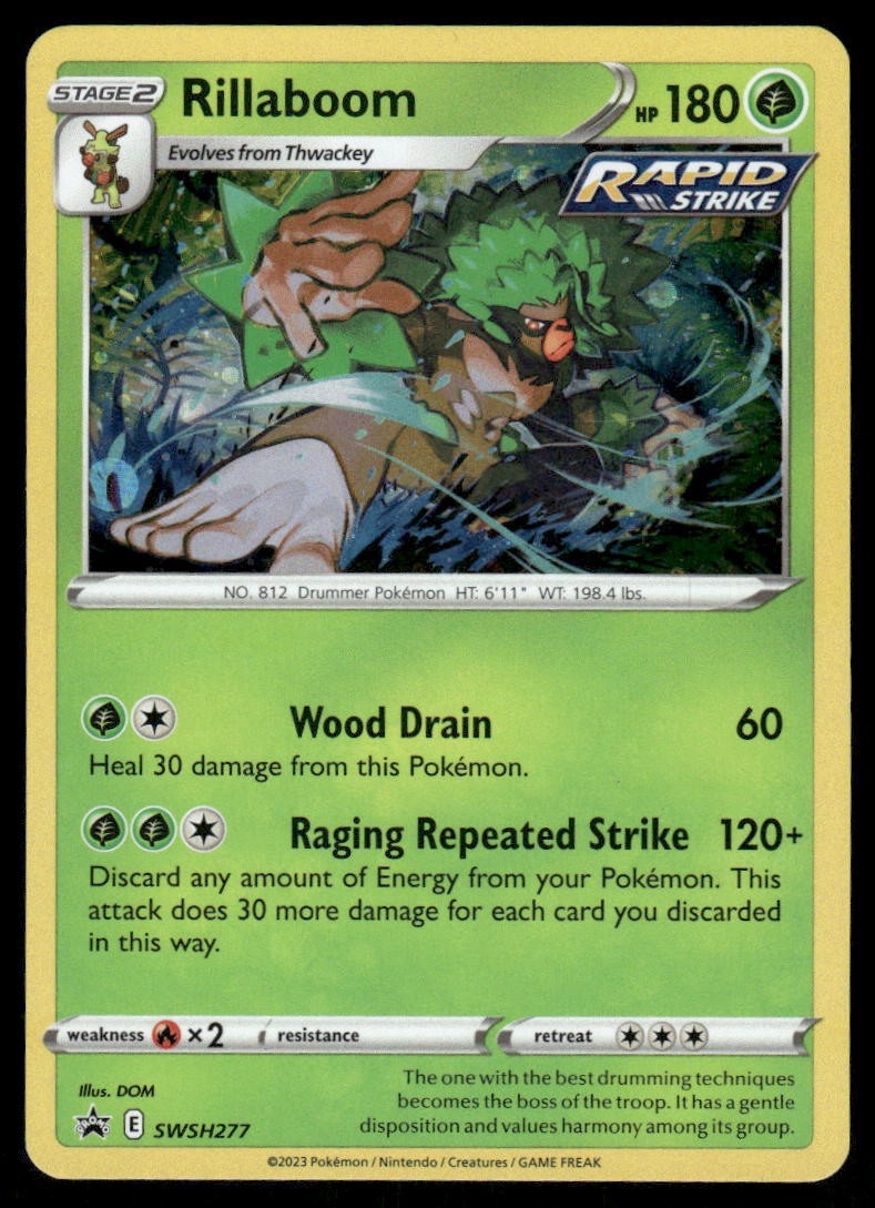 Pokemon Cards Rillaboom SWSH277 SWSH Black Star Promo NM0