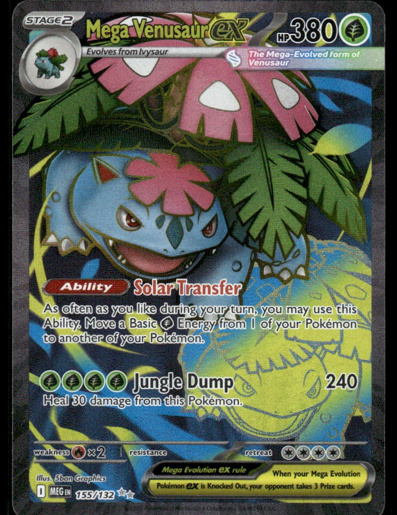 Pokemon Cards Mega Venusaur ex 155/132 Mega Evolution Ultra Rare NM0
