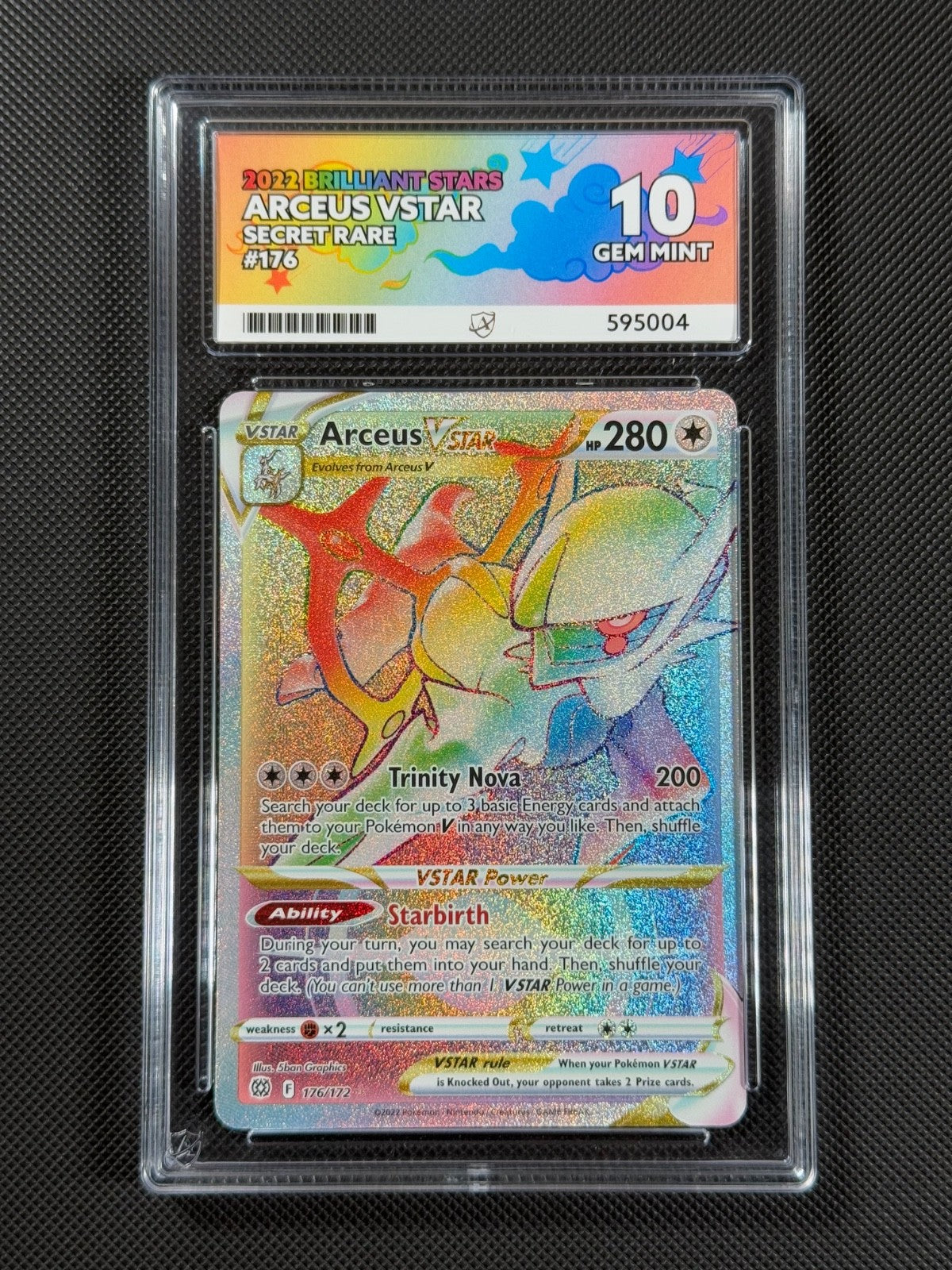 ACE 10 Arceus VSTAR 176/172 SECRET RARE Pokémon Card Brilliant Stars GEM MINT0
