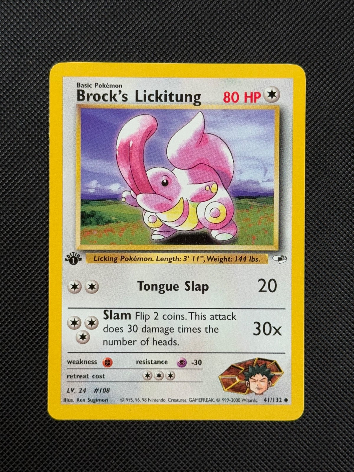 Pokémon Cards Brock's Lickitung 41/132 1ST EDITION Gym Heroes WOTC Uncommon1