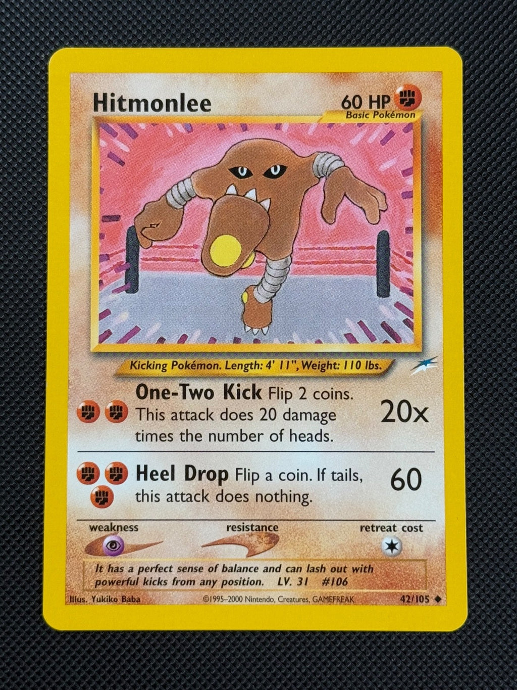 Hitmonlee 42/105 REGULAR Pokémon Card WOTC Neo Destiny Unlimited Uncommon0