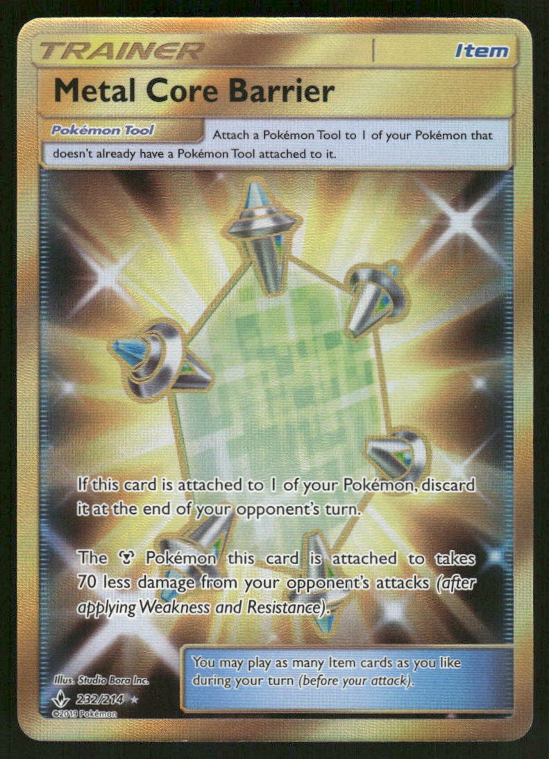 Pokemon Cards Metal Core Barrier 232/214 Unbroken Bonds Secret Rare NM0