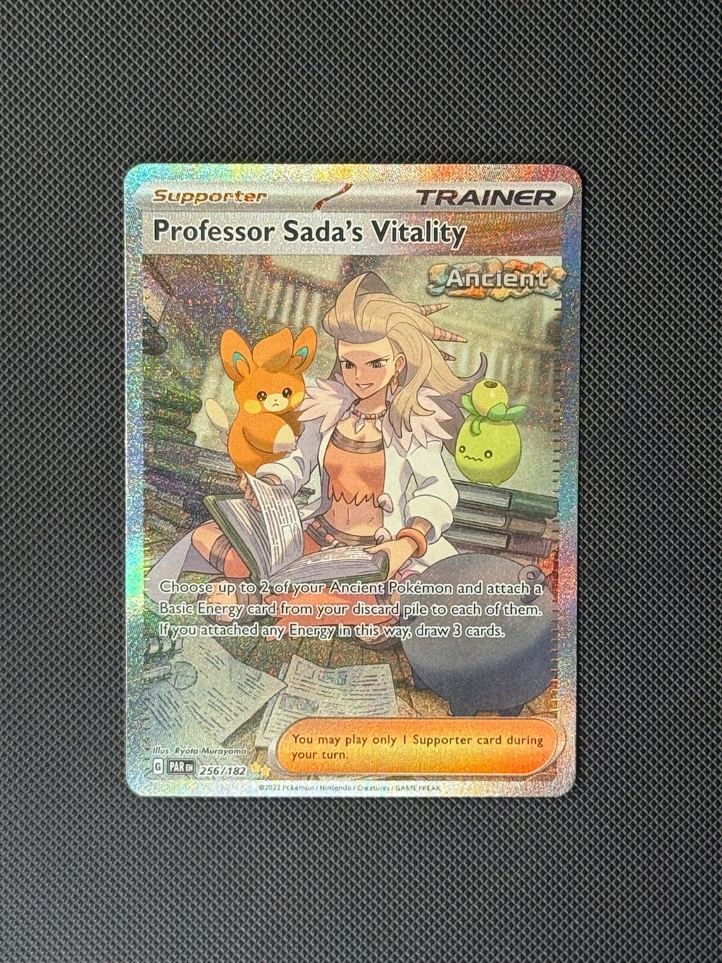 Professor Sada's Vitality 256/182 SIR Pokémon Card Sv04: Paradox Rift Holo NM0