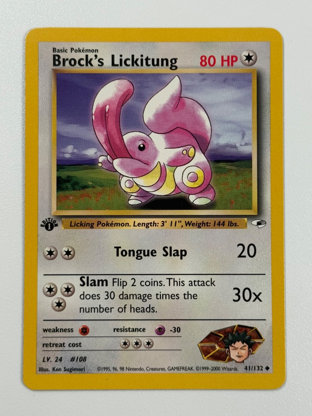 Pokémon Cards Brock's Lickitung 41/132 1ST EDITION Gym Heroes WOTC Uncommon0