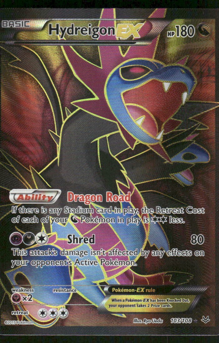 Pokemon Cards Hydreigon EX 103/108 Roaring Skies Rare Ultra NM0