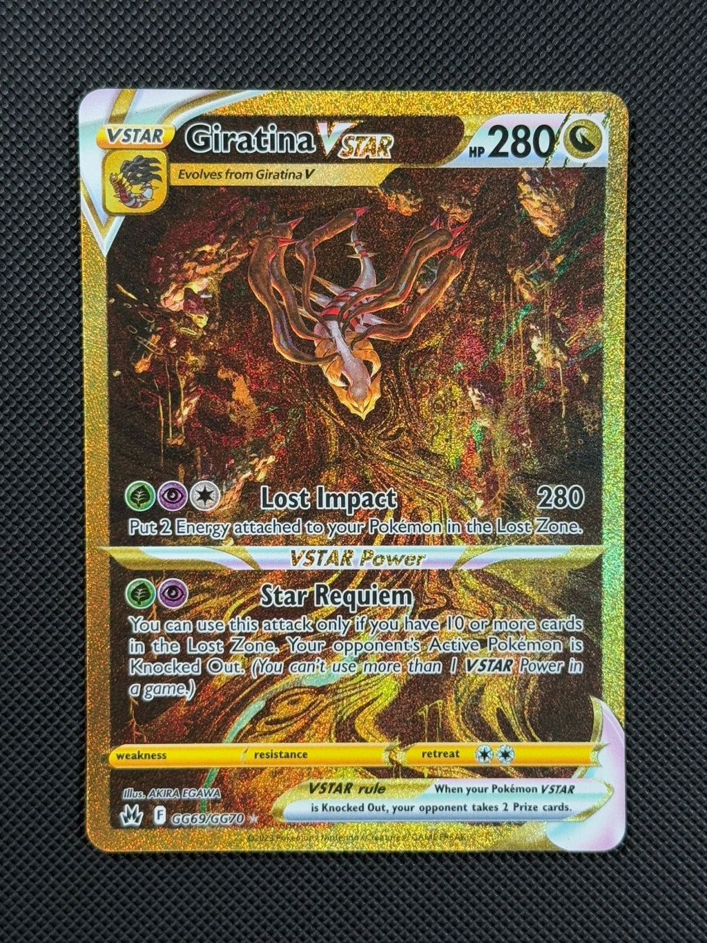 Pokémon Cards Giratina VSTAR GG69/GG70 Crown Zenith Sword & Shield Gold Holo1