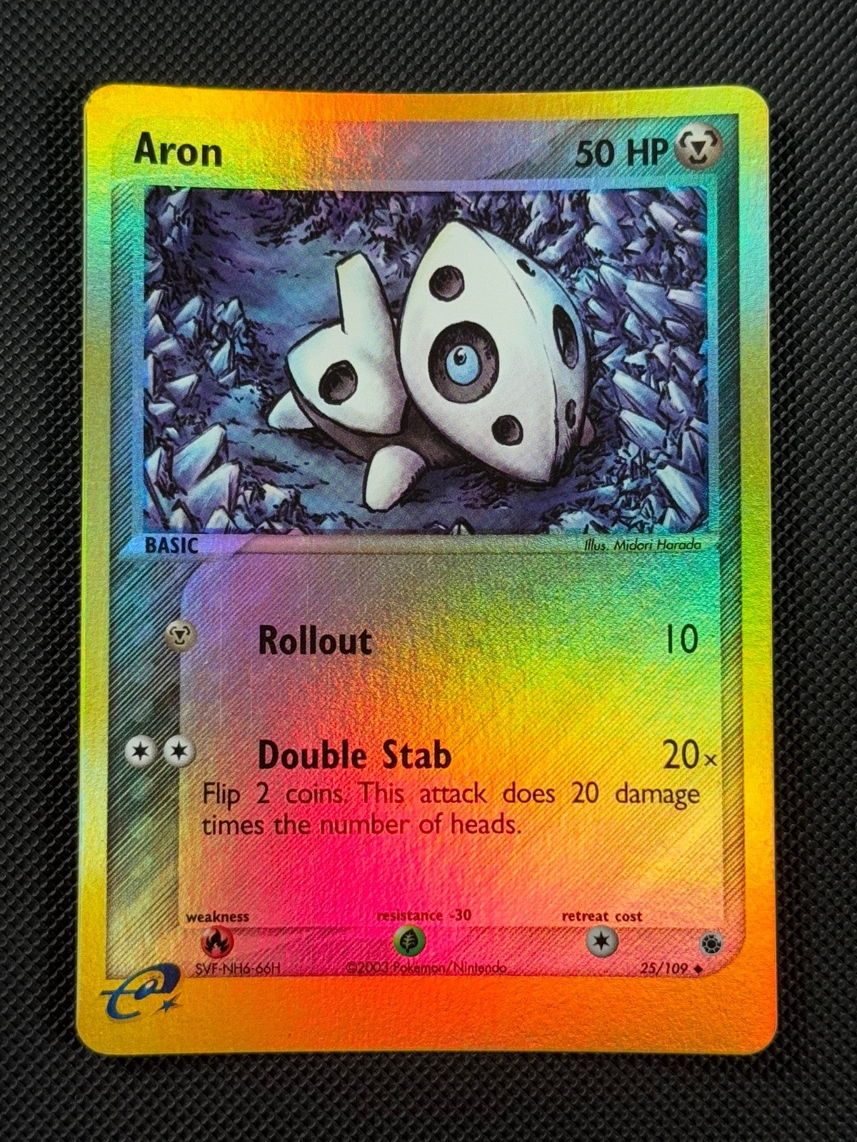 Aron 25/109 REVERSE HOLO Pokémon Card EX Ruby & Sapphire Holo Uncommon0