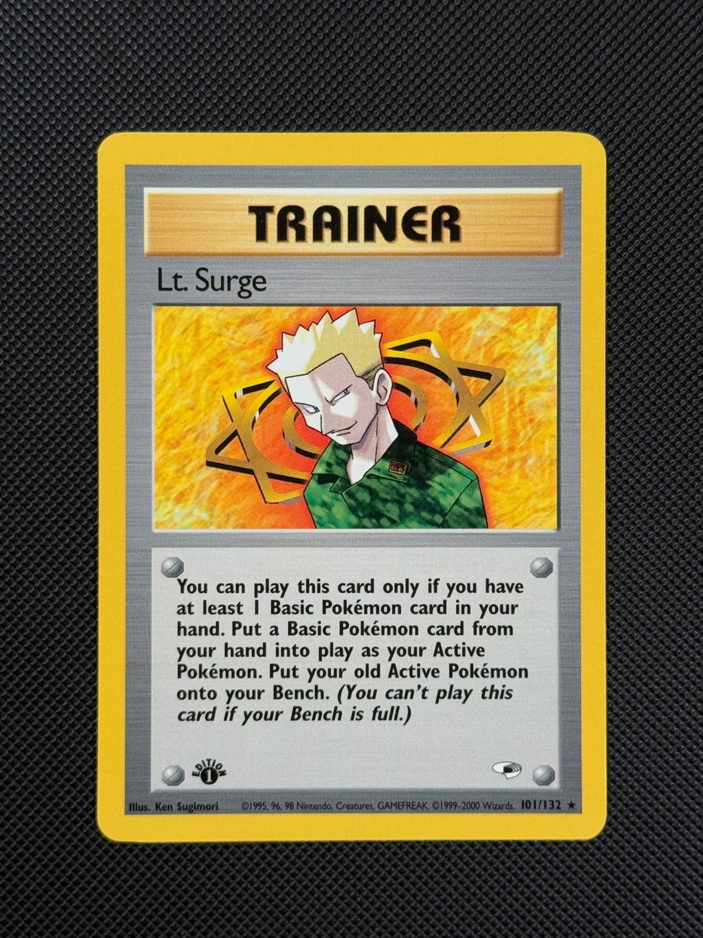 Pokémon Cards Lt. Surge 101/132 1ST EDITION Gym Heroes WOTC Rare1