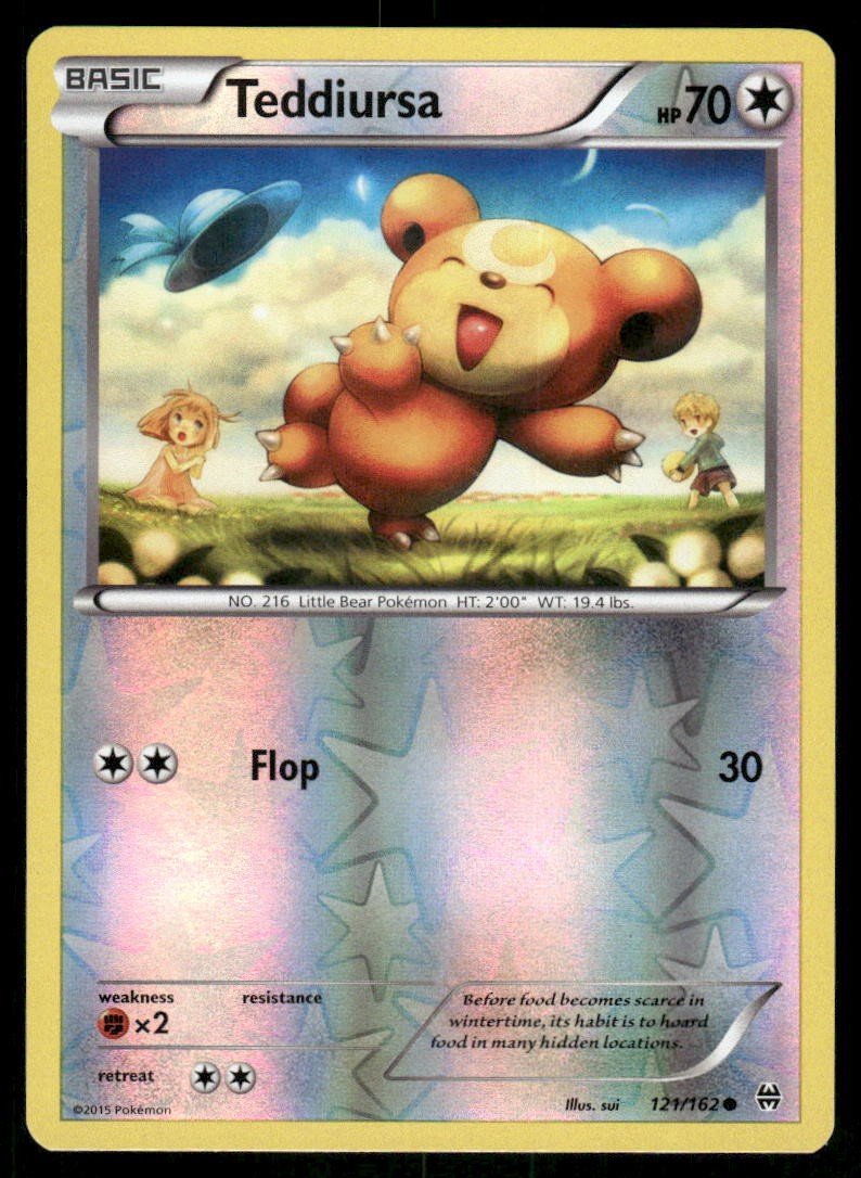 Pokemon Cards Teddiursa 121/162 Reverse Holo BREAKthrough XY NM0