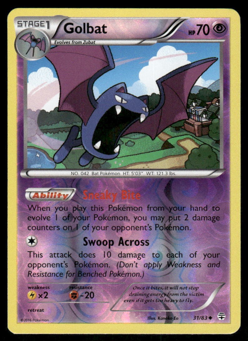 Pokemon Cards Golbat 31/83 Reverse Holo Generations NM0