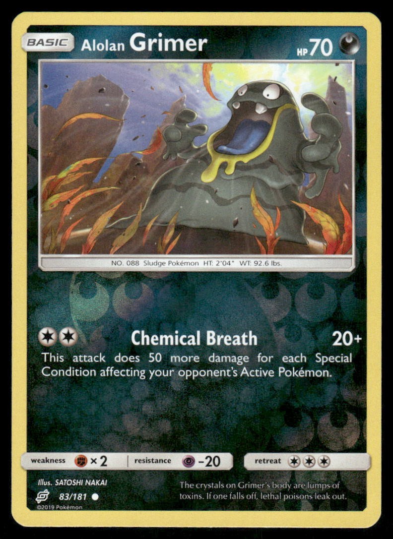 Pokemon Cards Alolan Grimer 83/181 Reverse Holo Team Up Sun & Moon NM0