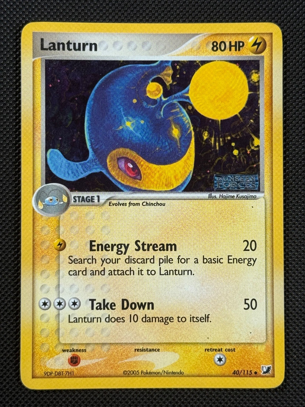 Lanturn 40/115 STAMPED Pokémon Card EX Unseen Forces Reverse Holo Uncommon0