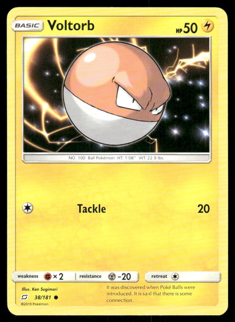 Pokemon Cards Voltorb 38/181 Team Up Sun & Moon Common NM0