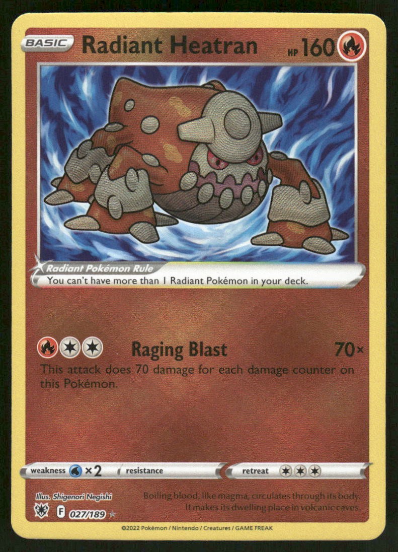 Pokemon Cards Radiant Heatran 027/189 Astral Radiance Radiant Rare NM0