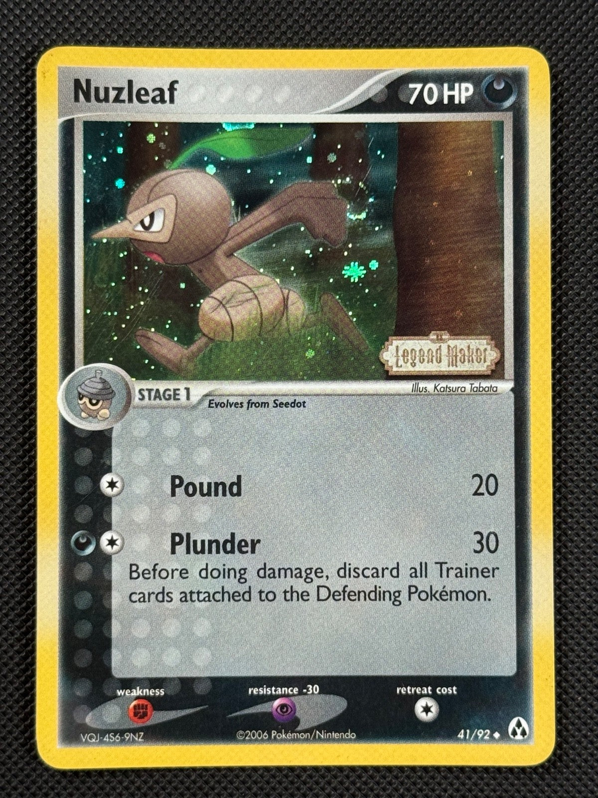 Nuzleaf 41/92 STAMPED Pokémon Card EX Legend Maker Reverse Holo Uncommon0
