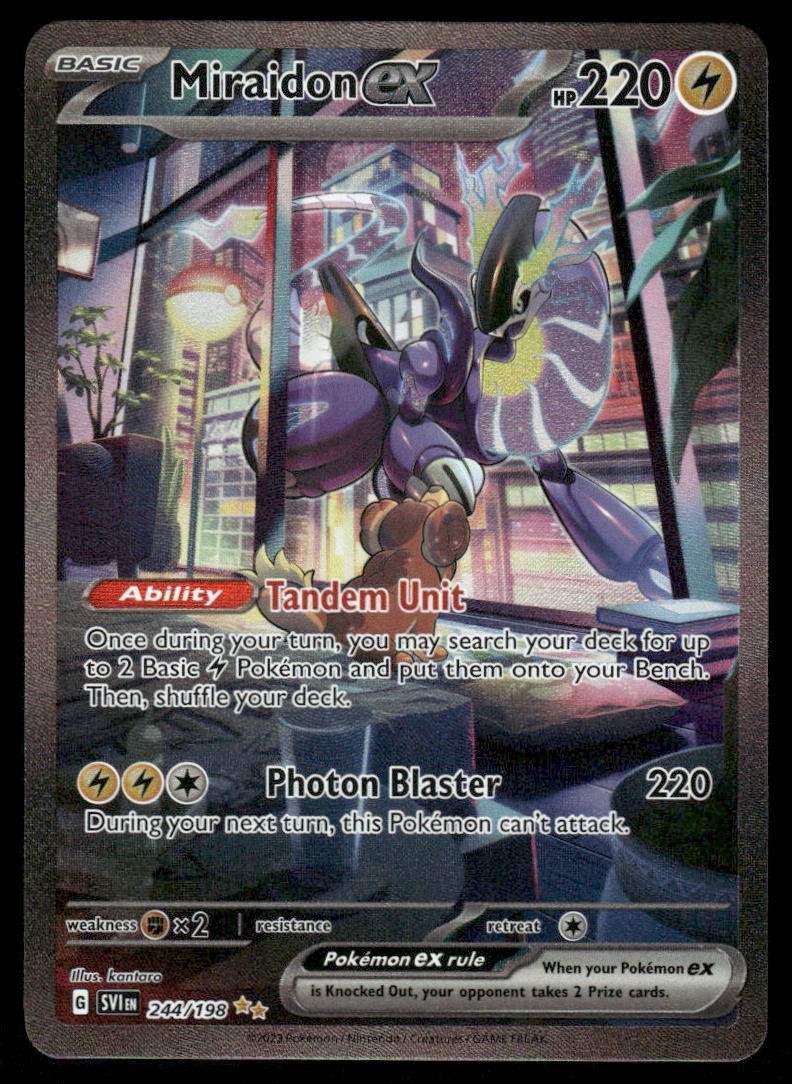 Pokemon Cards Miraidon ex 244/198 Scarlet & Violet Special Illustration Rare NM0