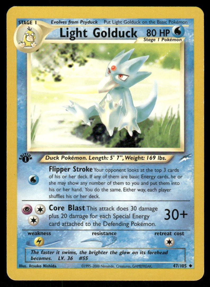 Pokemon Cards Light Golduck 47/105 1st Edition Neo Destiny WOTC Uncommon LP0