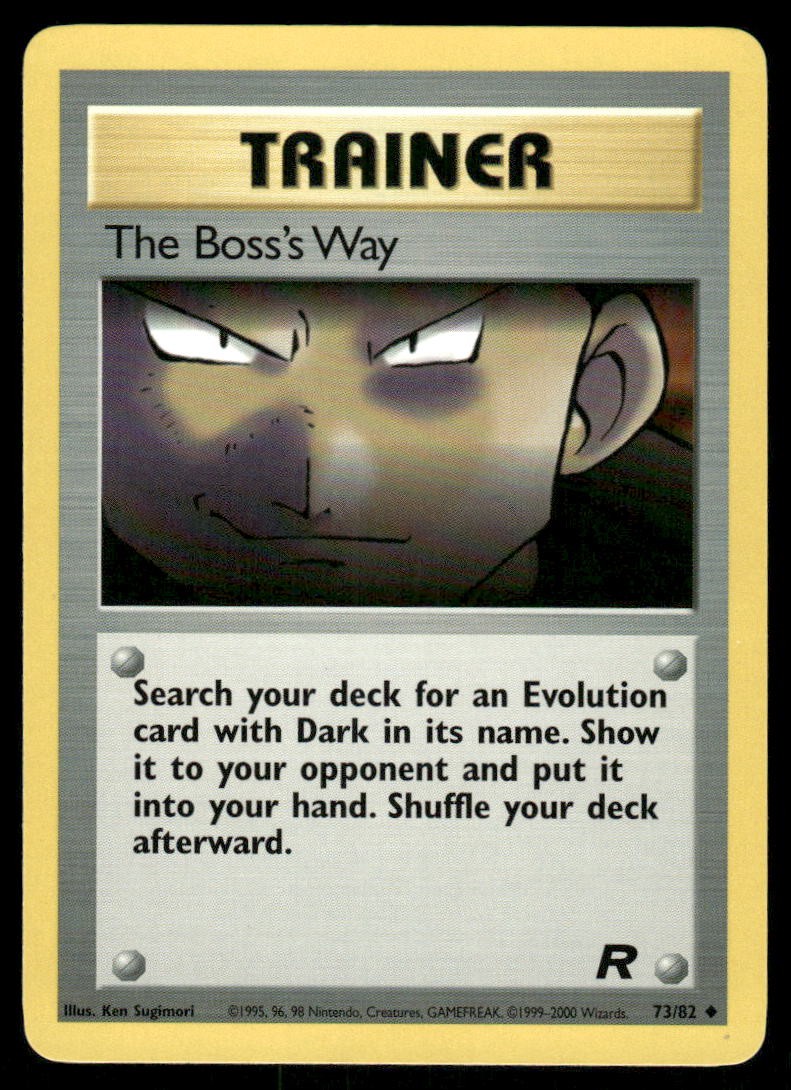 Pokemon Cards The Boss's Way 73/82 UNLIMITED Team Rocket WOTC Uncommon NM0