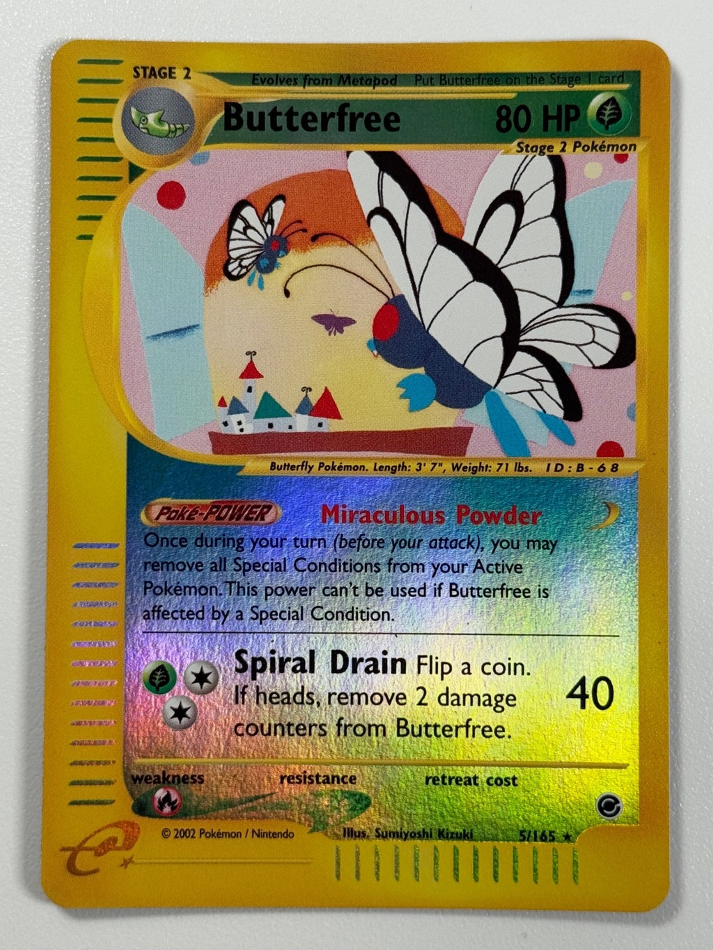 Pokémon Cards Butterfree 5/165 Expedition Base Set WOTC Reverse Holo Rare0