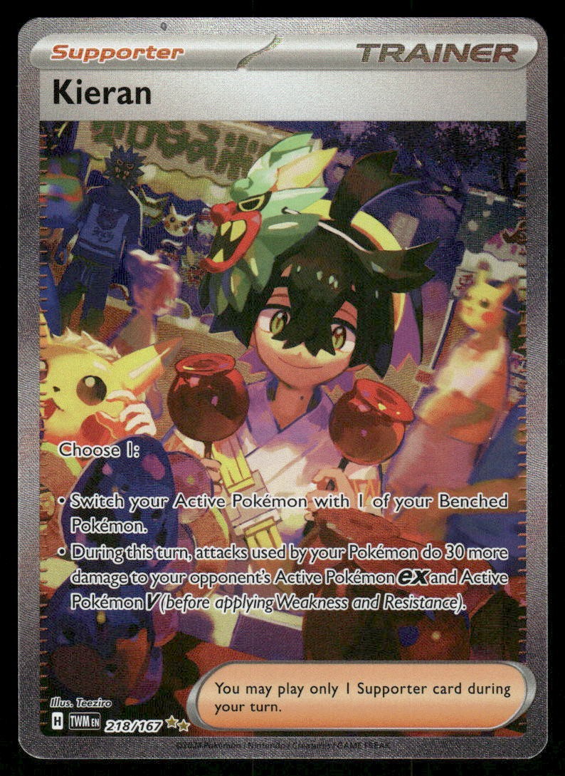 Pokemon Cards Kieran 218/167 Twilight Masquerade Special Illustration Rare NM *10
