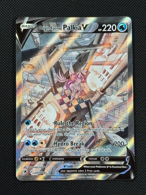Origin Forme Palkia V 167/189 ALTERNATE FULL ART Pokémon Card Astral Radiance NM0