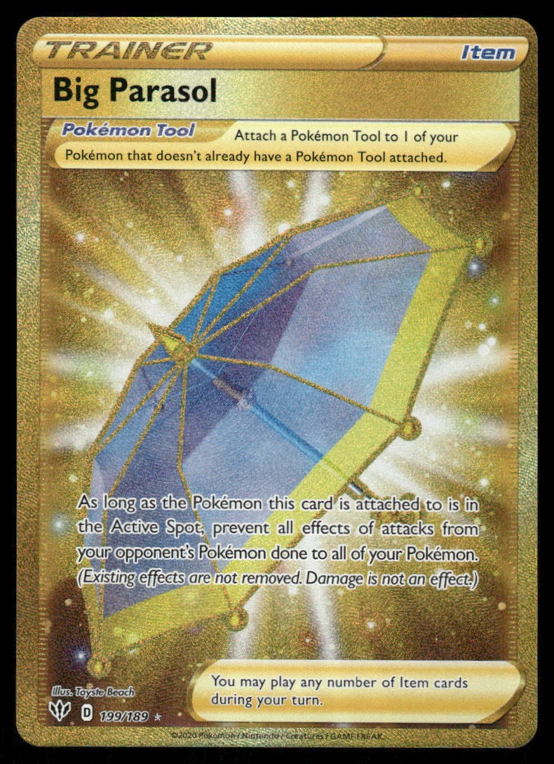 Pokemon Cards Big Parasol 199/189 Darkness Ablaze Secret Rare NM0