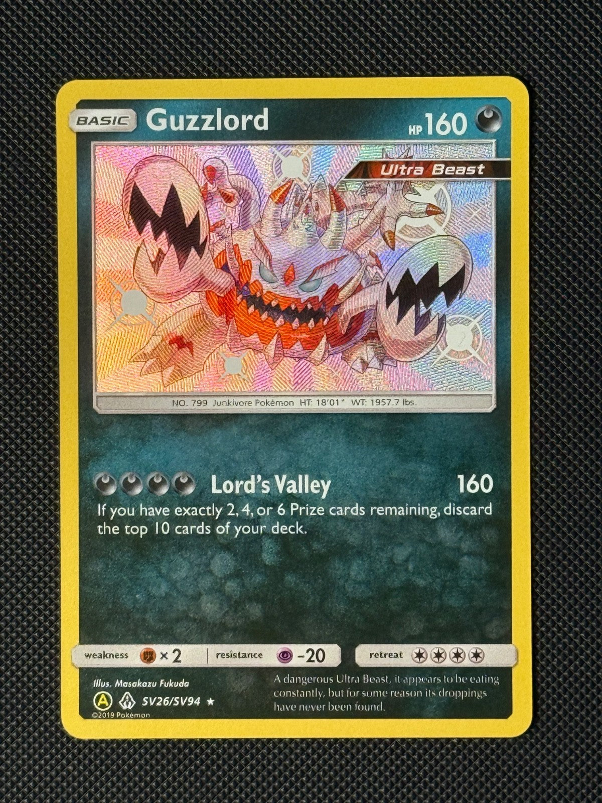 Guzzlord SV26/SV94 Holo Pokémon Card Hidden Fates Baby Shiny 0