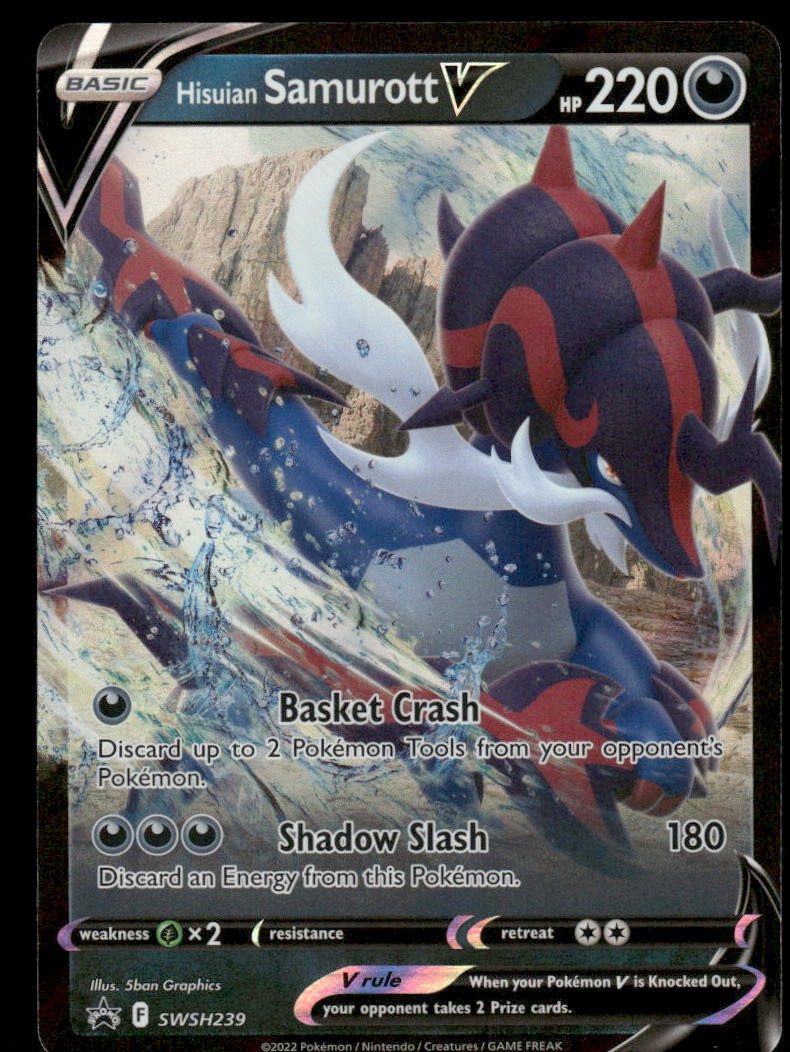 Pokemon Cards Hisuian Samurott V SWSH239 SWSH Black Star Promo NM *20
