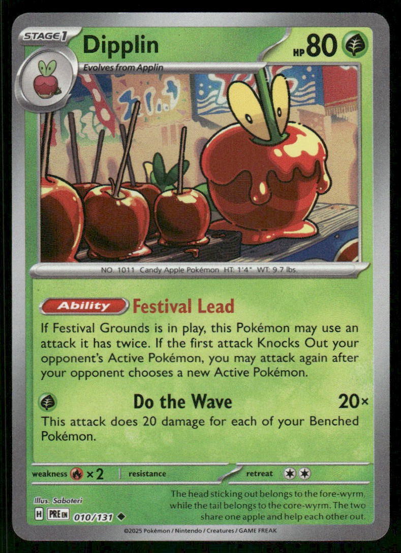 Pokemon Cards Dipplin 010/131 Prismatic Evolutions Pokeball Uncommon NM0