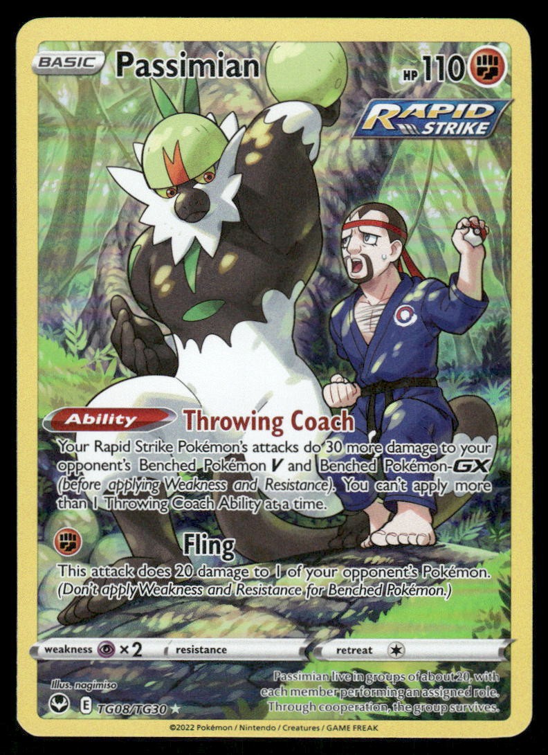 Pokemon Cards Passimian TG08/TG30 Silver Tempest Trainer Gallery Holo NM0