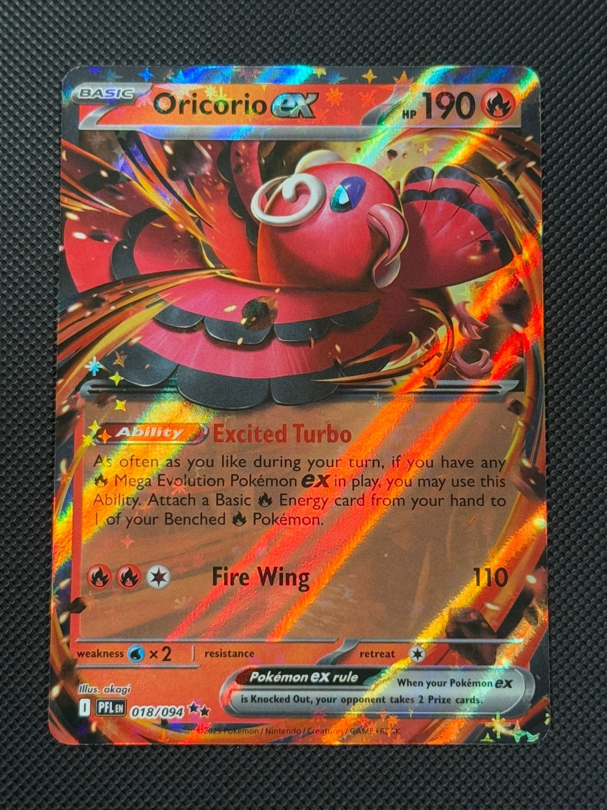 Oricorio ex 018/094 Pokémon Card Mega Phantasmal Flames Holo Rare *20