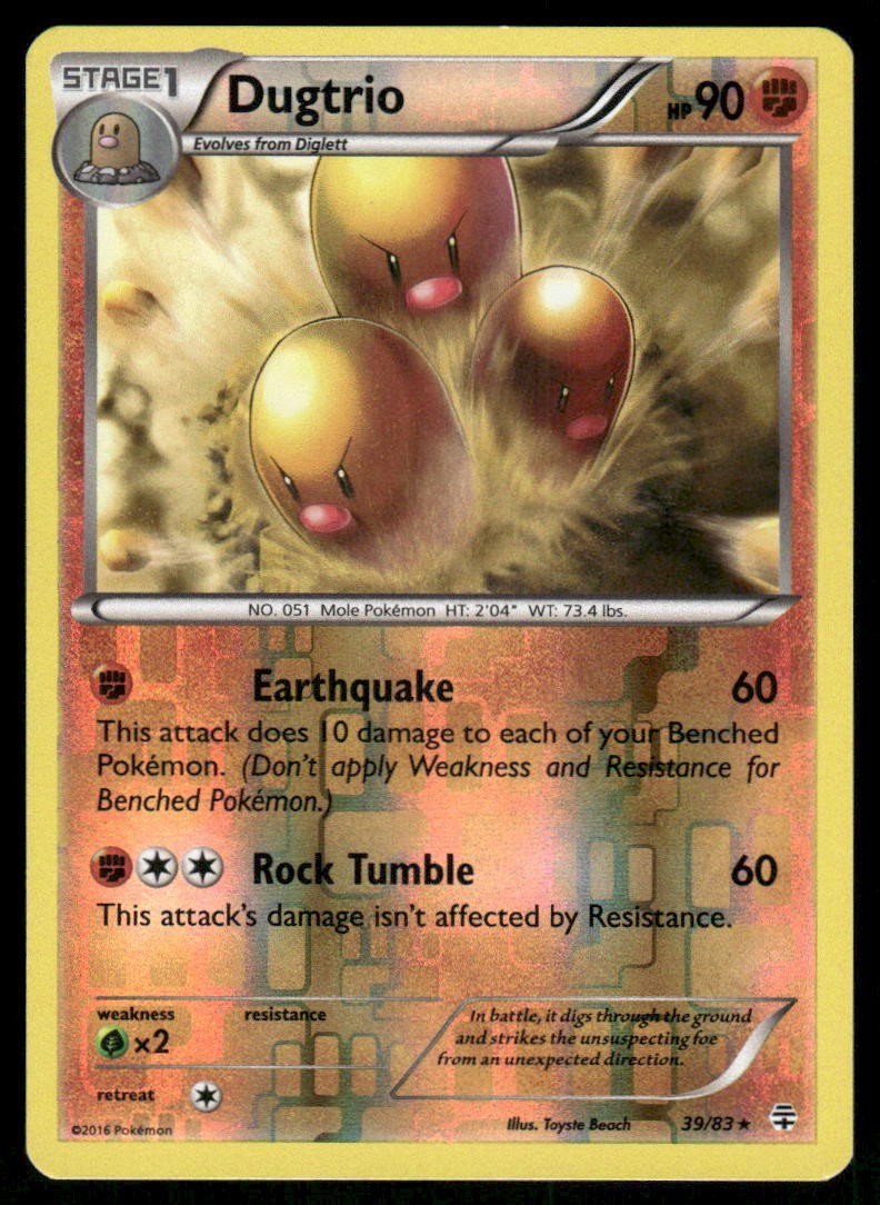 Pokemon Cards Dugtrio 39/83 Reverse Holo Generations NM0
