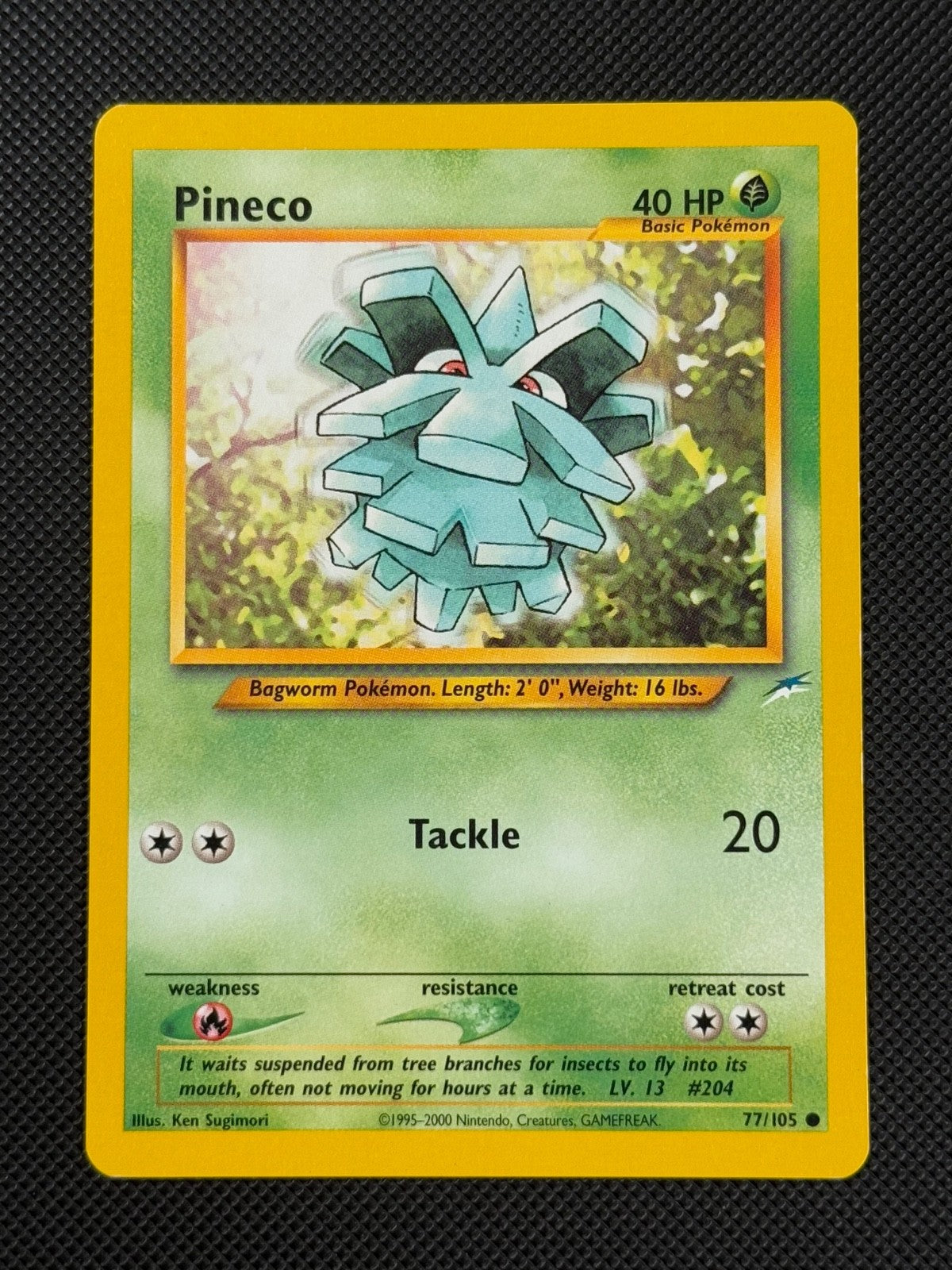Pineco 77/105 REGULAR Pokémon Card WOTC Neo Destiny Unlimited Common0