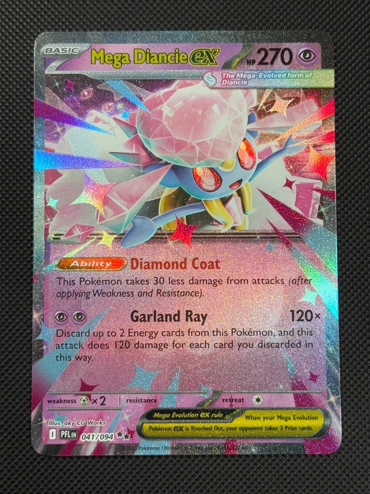 Mega Diancie 041/094 Pokémon Card Mega Phantasmal Flames Holo Rare *30