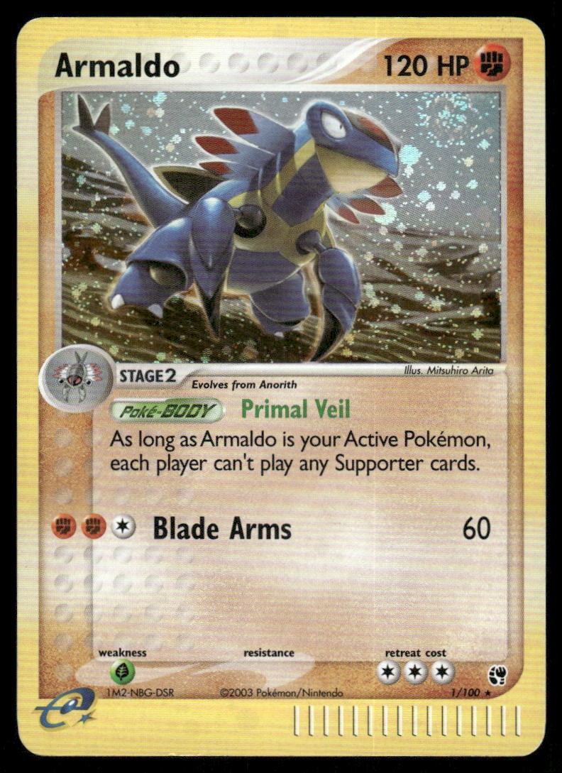 Pokemon Cards Armaldo 1/100 Sandstorm WOTC Holo Rare LP0