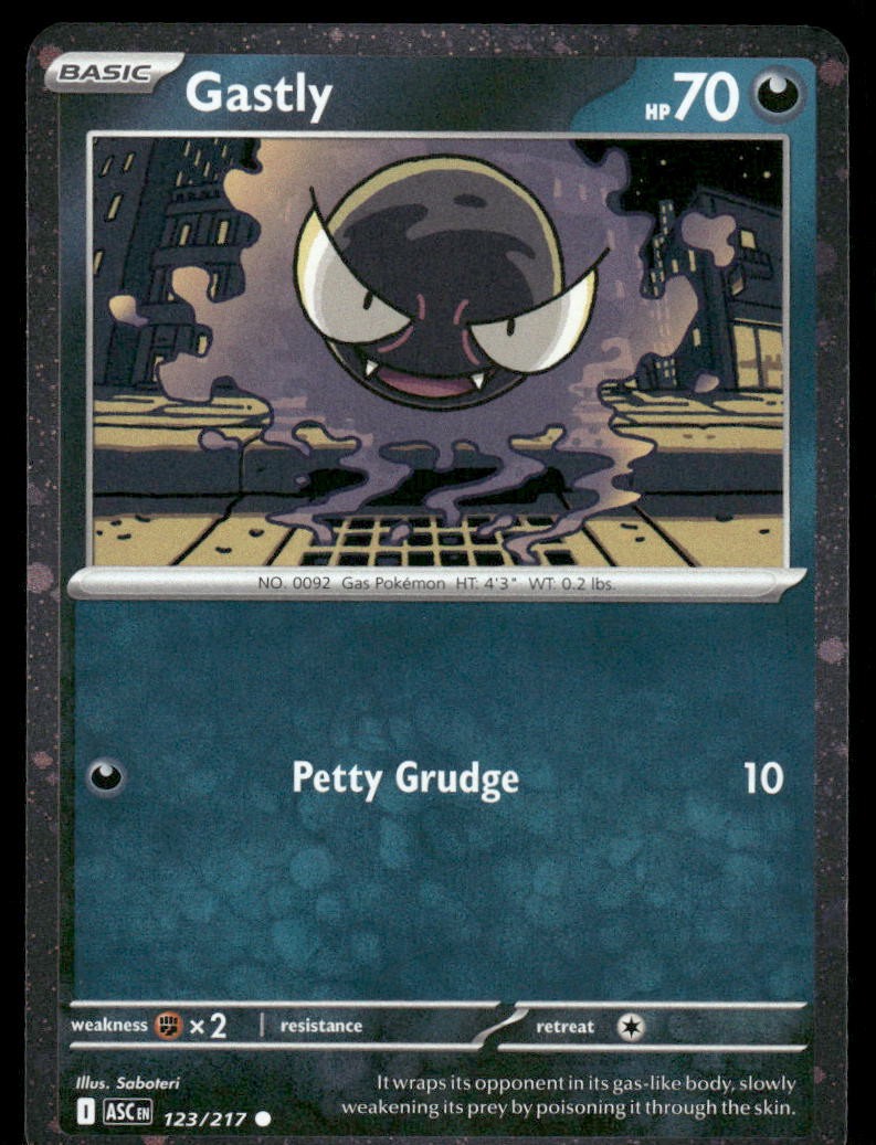 Pokemon Cards Gastly 123/217 Ascended Heroes Cosmos Holo Common NM0