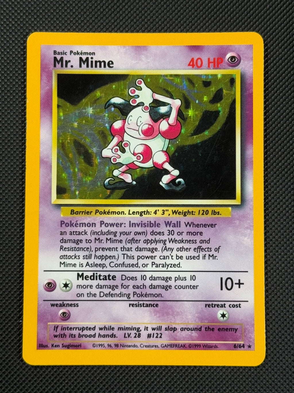 Mr. Mime 6/64 NO SYMBOL ERROR Pokémon Card WOTC Jungle Unlimited Holo Rare0