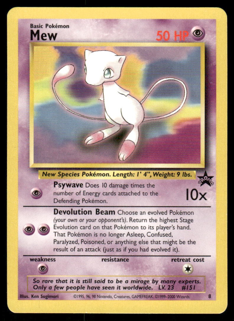 Pokemon Cards Mew 8 Wizards Black Star Promos WOTC Promo NM *100